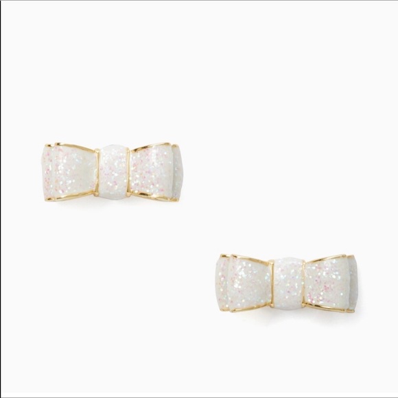 KATE SPADE Jewelry - KATE SPADE White Moon River Glitter Studs EUC